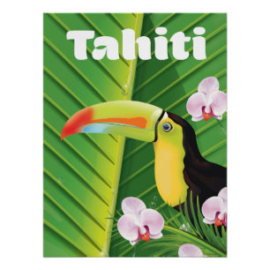 Poster Impression de voyage Tahiti Toucan
