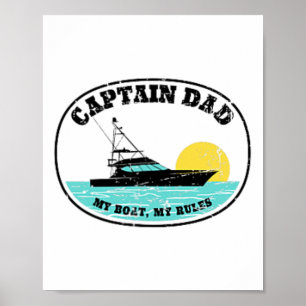 Poster (Impression recto verso) Capitaine Papa Mon Bateau