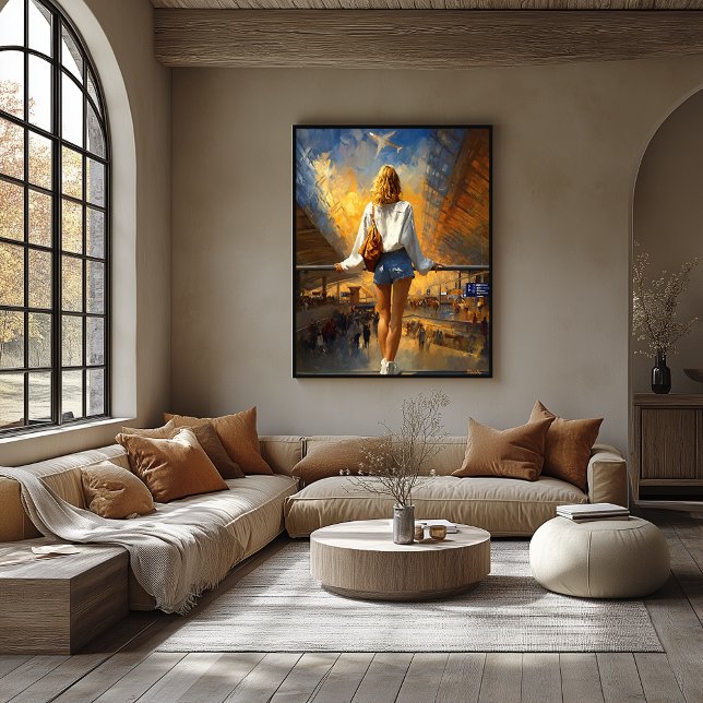 Poster Impressionist Travel Landscape – Golden Departure (Créateur téléchargé)