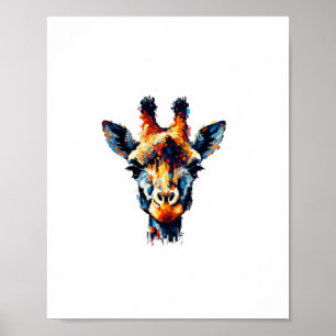 Poster Impressionnisme Coloré Style Amateur d'Animaux Gir