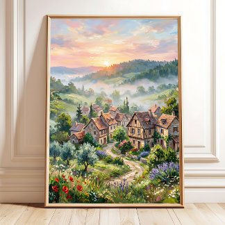 Poster Impressionnisme de campagne printanier sur toile