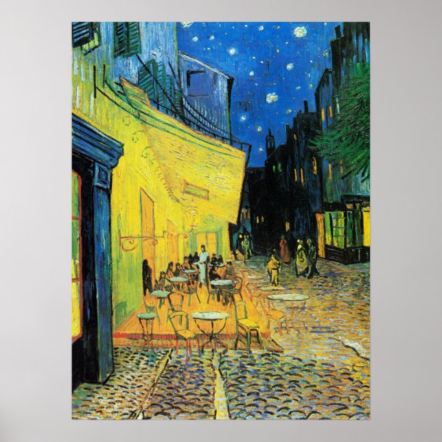 Poster Impressionnisme Vincent Van Gogh Café Terrasse à N (Devant)