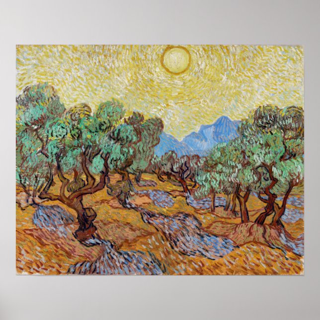 Poster Impressionnisme Vincent Van Gogh Olive Trees Fameu (Devant)