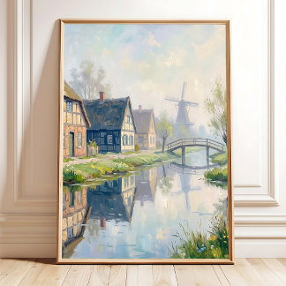 Poster Impressionniste Village Toscan sur Toile