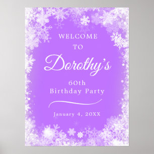 Poster Imprimable 60e anniversaire Snowflake Purple Welco