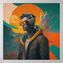 Imprimable collage Cool Un homme se présente