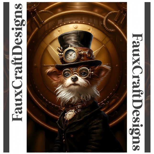 Poster Imprimable Cute Steampunk Chien Casquette Goggles  (Créateur téléchargé)