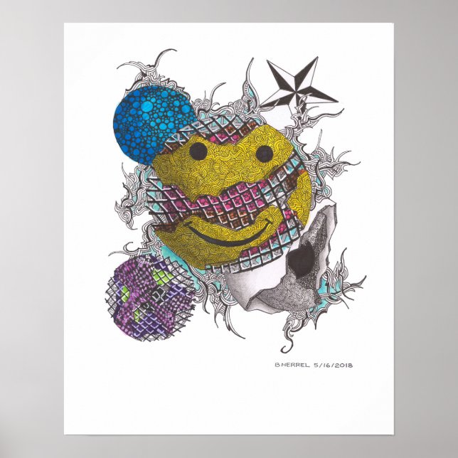 POSTER IMPRIMANTE 16X20 DE "HAPPY 1" (Devant)