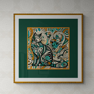 Poster Imprimante de chats Mystic Boho