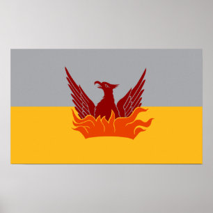 Poster Imprimante de San Francisco Fog & Gold Flag
