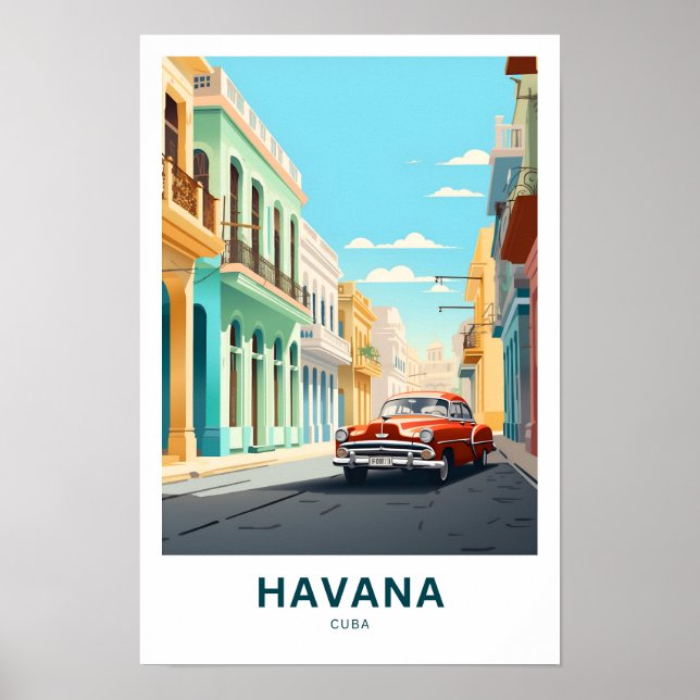 Poster Imprimante de voyage Havana Cuba (Devant)