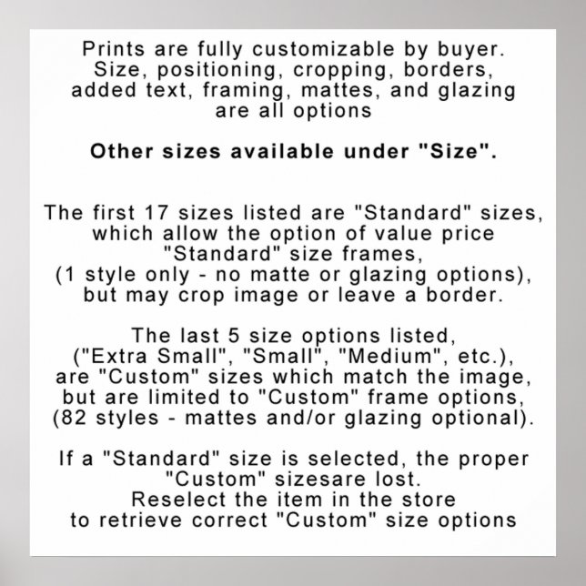 POSTER IMPRIMANTES - INFO - PERSONNALISATION / TAILLE (Devant)