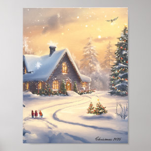 Poster Imprimantes murales de Noël d'hiver