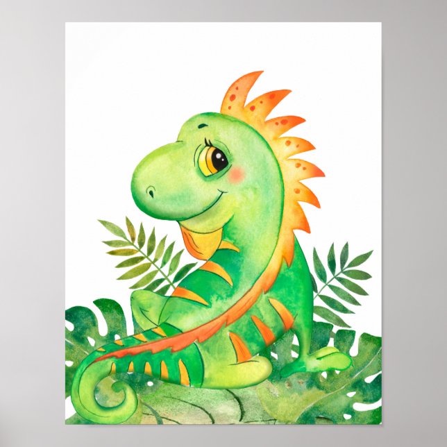 Poster Imprimantes pour bébé animal pour pépinière, affic (Devant)