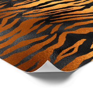 Poster Imprimé animalier glamour rayures de tigre noir ma