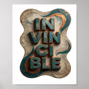 Poster Imprimé Bleu Ludique INVINCIBLE