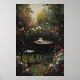 Poster Imprimé d'art mural de jardin de roses secrètes ro