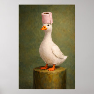 Poster Imprimé de chapeau de canard drôle de papier toile
