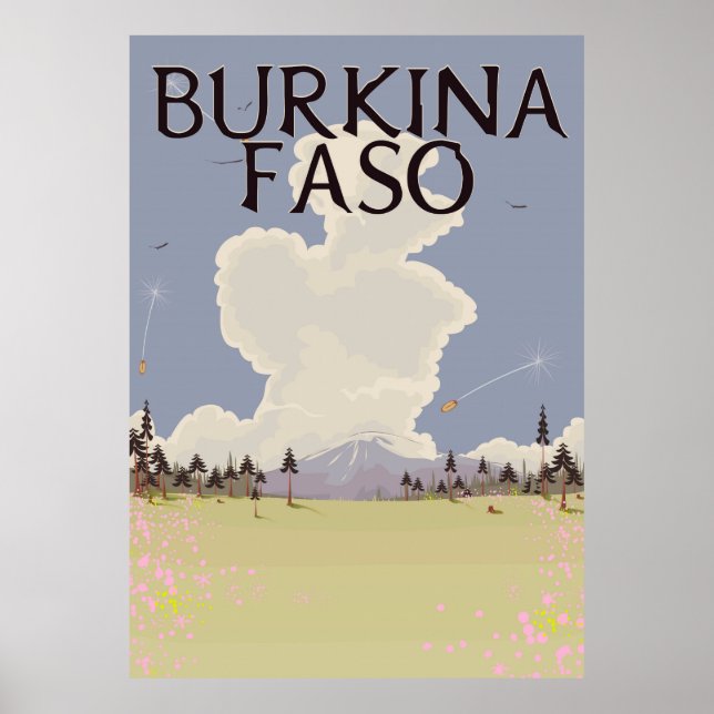 Poster imprimé de l'affiche de voyage du paysage du Burki (Devant)