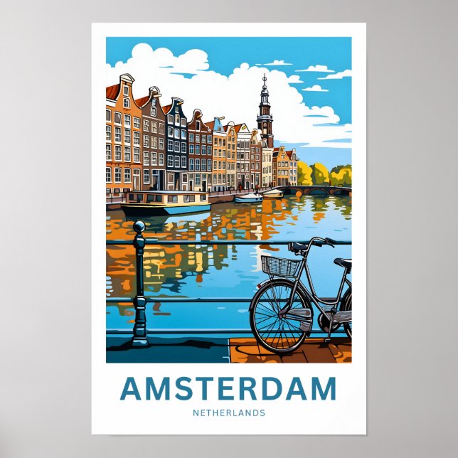 Poster Imprimé de voyage Amsterdam Pays-Bas (Devant)