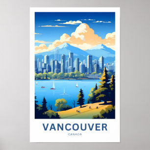Poster Imprimé de voyage de Vancouver Canada