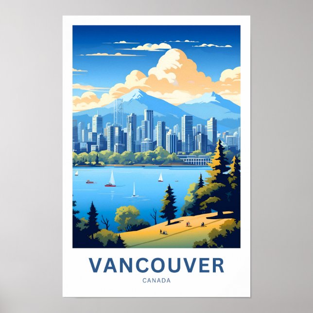 Poster Imprimé de voyage de Vancouver Canada (Devant)