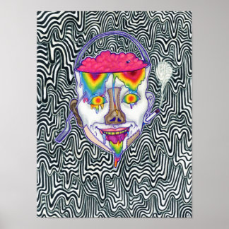 Poster imprimé "Drippy Trippy Buckethead"