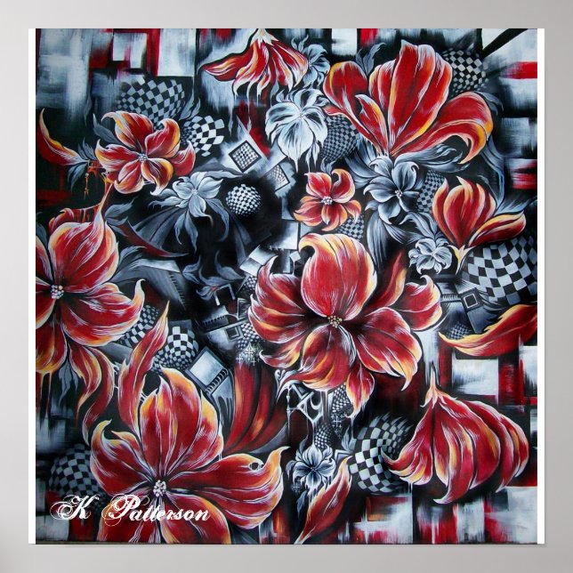 Poster imprimé floral Abstrait (Devant)