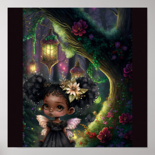 Poster Imprimé Forêt de fées magique