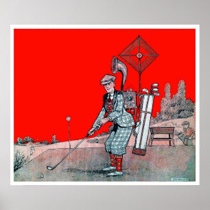 Poster Imprimé Golf vintage