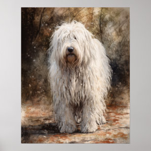 Poster imprimé Komondor Dog Art