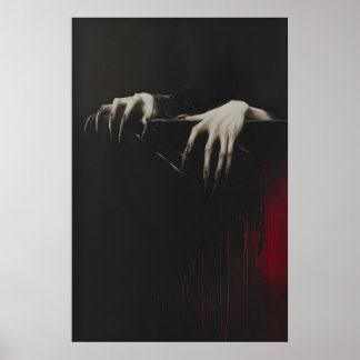 Poster Imprimé Vampire Dracula Mains Griffues, Art Gothiq