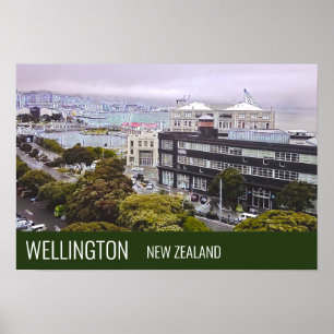 Poster imprimé Wellington Nouvelle-Zélande sur les déplac