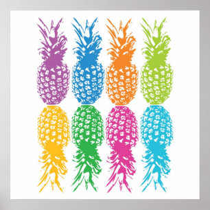 Poster Imprimer ananas rétro