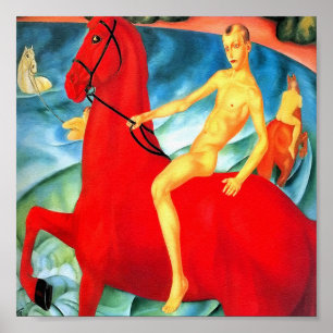 Poster Imprimer : Baigner le Cheval Rouge