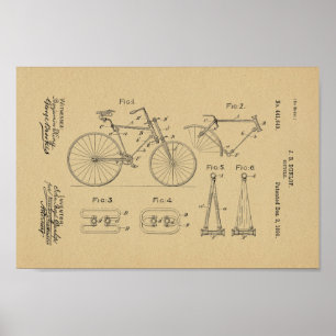 Poster Imprimer Brevet de vélo Vintage 1890