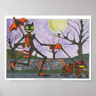 Poster Imprimer "Halloween Chat & Poche"