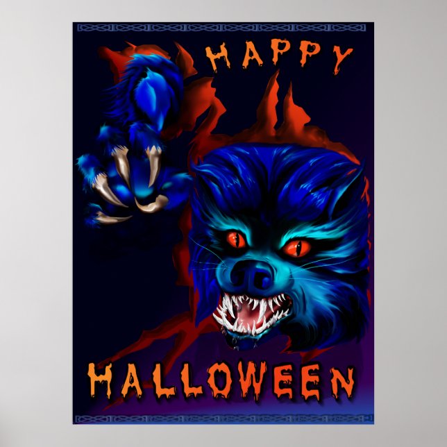 Poster Imprimer Halloween Werewolf (Devant)