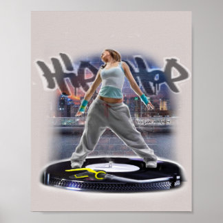 Poster Imprimer hip hop fille danseuse