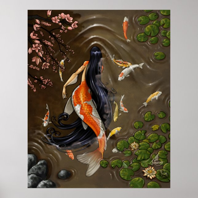 Poster Imprimer Koi Mermaid (Devant)