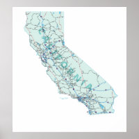 Imprimer la carte inter-États de Californie