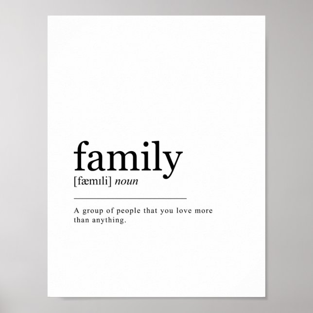 Poster Imprimer la définition de famille (Devant)