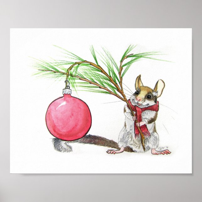 Poster Imprimer la souris de Noël (Devant)