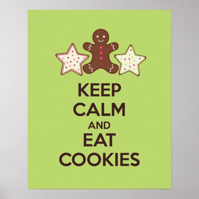 Poster Imprimer l'affiche des cookies pour garder le calm (Devant)