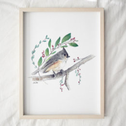 Poster Imprimer l'art de l'oiseau de souris touflée