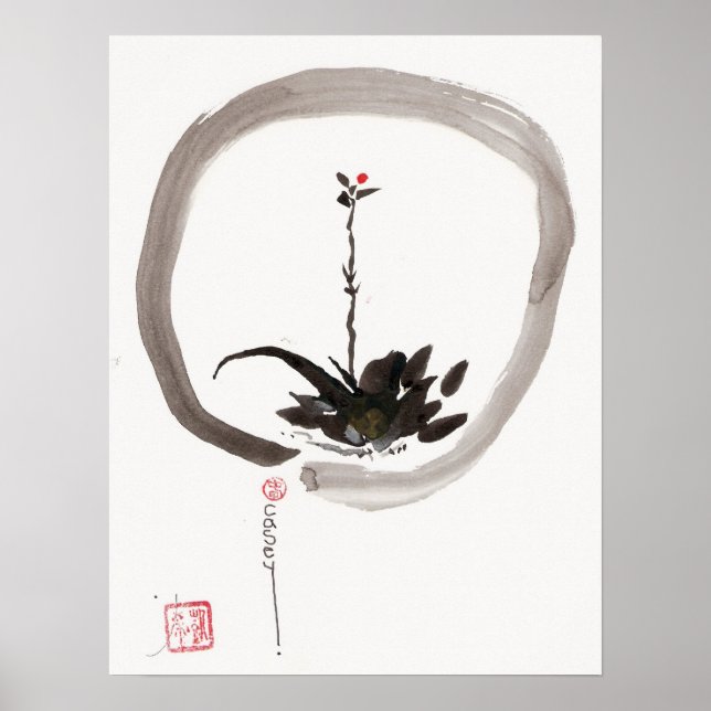 Poster Imprimer l'art Willow Bud Enso (Devant)