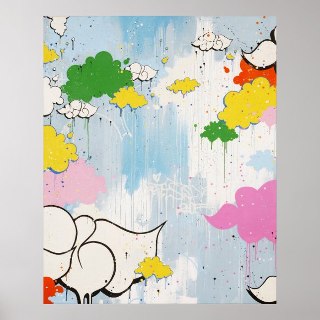 Poster Imprimer le bouton "Noms nuageux" (Devant)