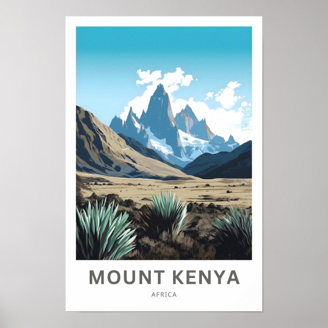 Poster Imprimer Le Mont Kenya Afrique (Devant)