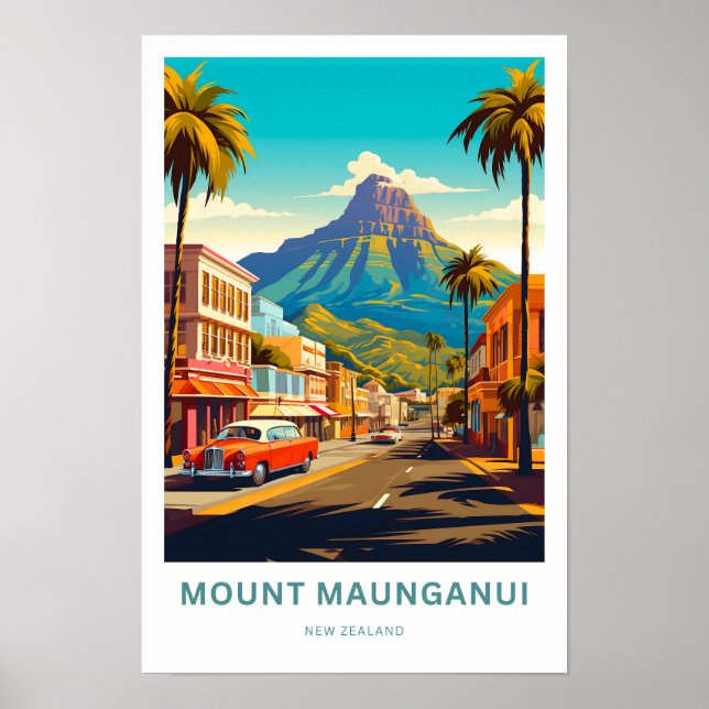 Poster Imprimer Le Mont Maunganui Nouvelle-Zélande (Devant)