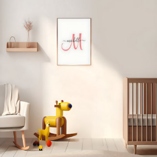 Poster Imprimer le nom du monogramme personnalisé | Art m